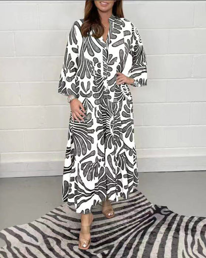 Autumn / Winter Printed Loose Casual Dress