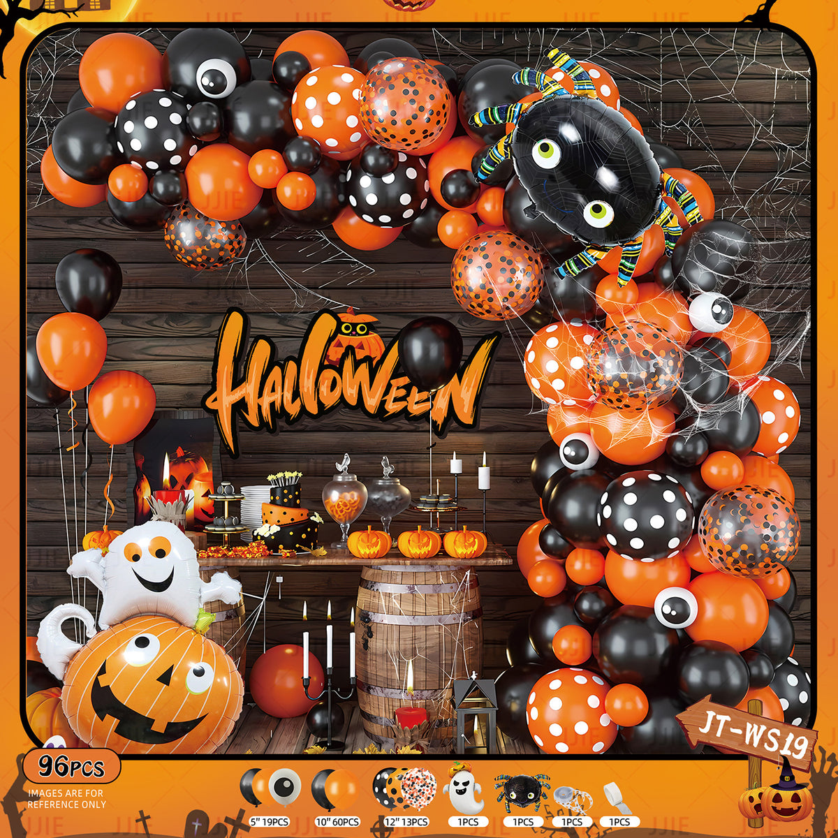 🎃 Halloween Balloon Arch Decoration Kit