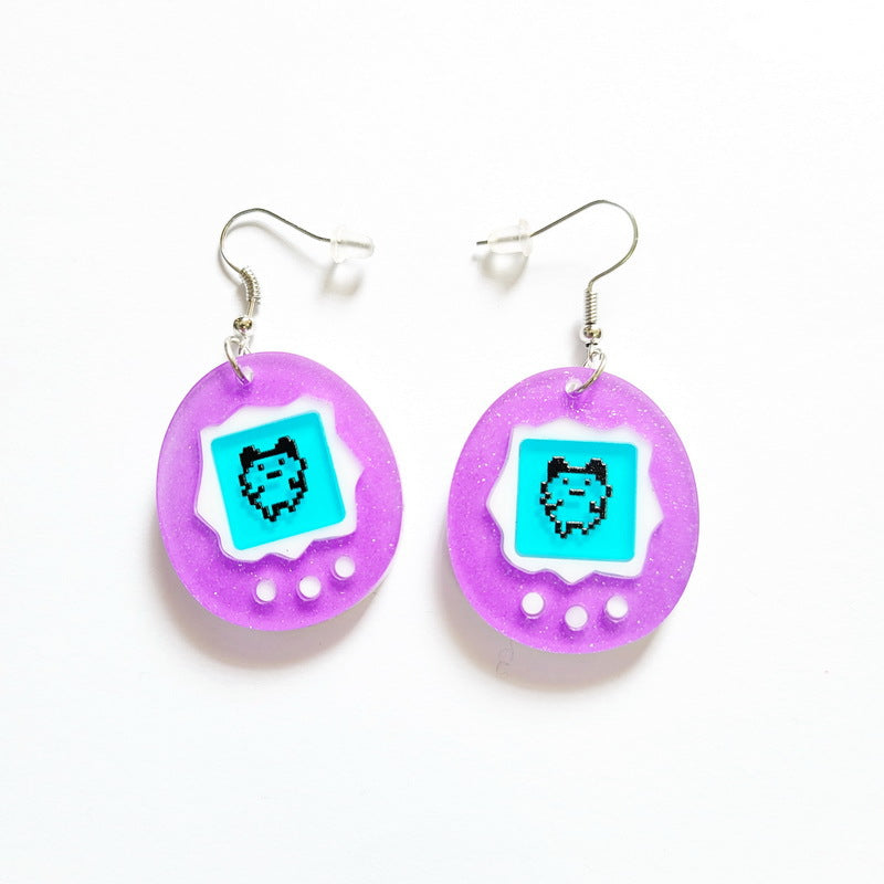🌸Boucles d'oreilles œuf d'animal électronique amusantes