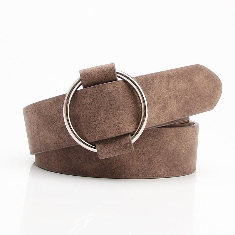Women's Belt Round Buckle Needle