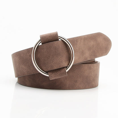 Women's Belt Round Buckle Needle