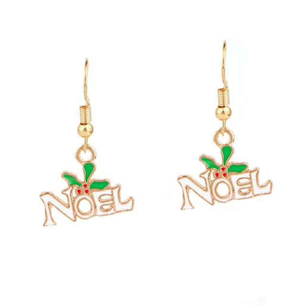 Christmas-themed alloy earrings