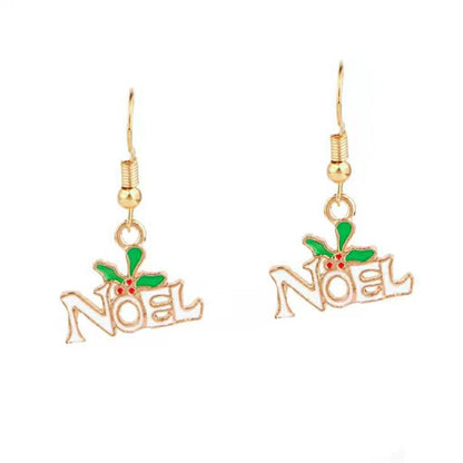 Christmas-themed alloy earrings