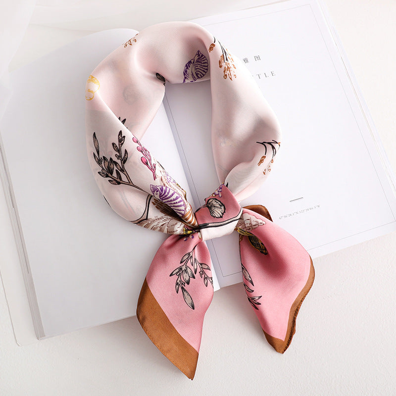 Striped Silk-Look Square Scarf