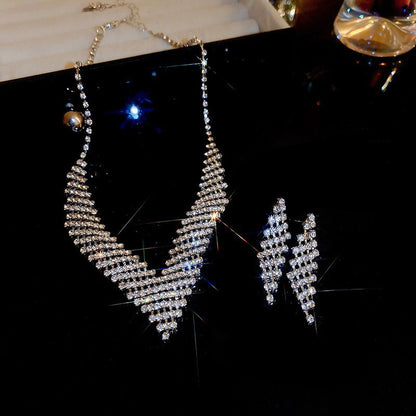 Elegant Diamond Tassel Jewelry Set