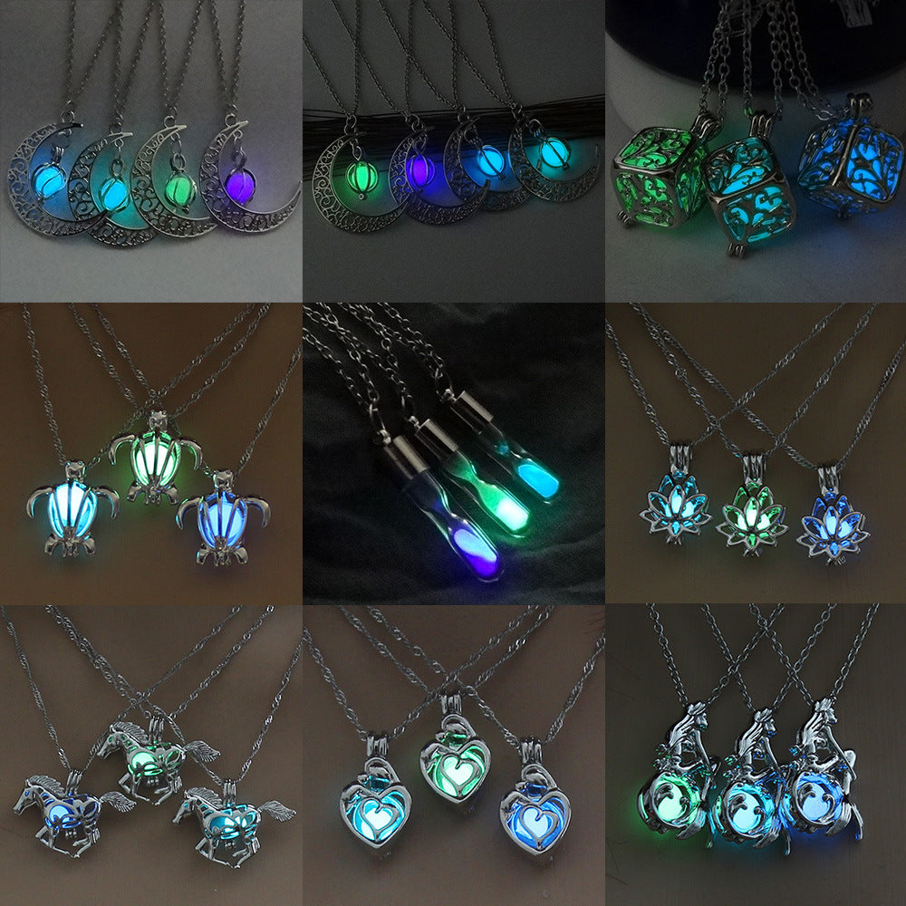 Luminous accessories featuring trendy, versatile hollow necklaces
