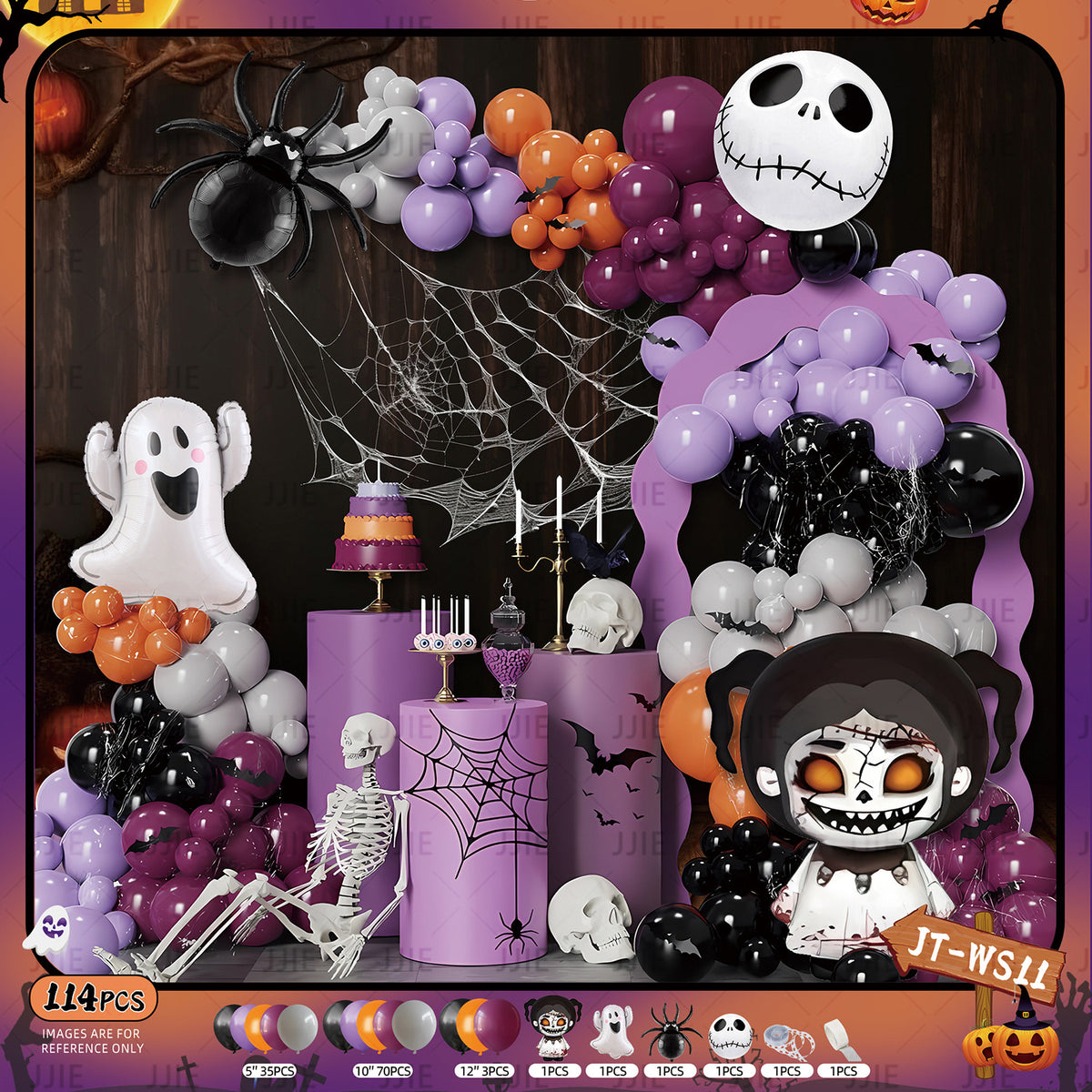 🎃 Halloween Balloon Arch Decoration Kit