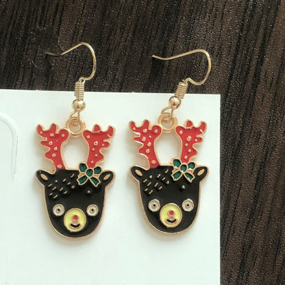 Christmas-themed alloy earrings