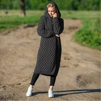 Women's Hooded Knit Cardigan Coat