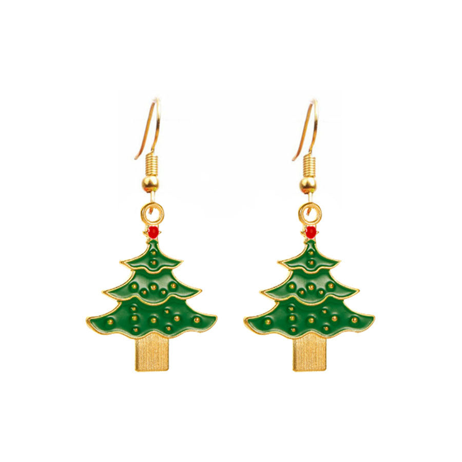 Christmas-themed alloy earrings