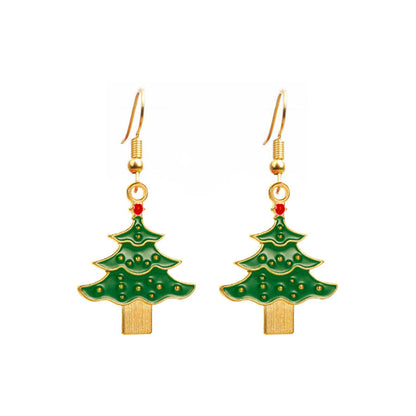 Christmas-themed alloy earrings