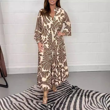 Autumn / Winter Printed Loose Casual Dress