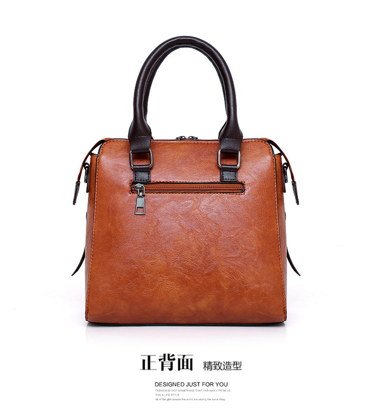 👜Women’s Handbag Set – 4‑Piece Oily Leather Shoulder Bags