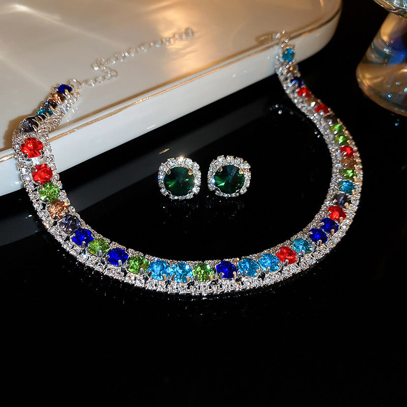 Elegant Diamond Tassel Jewelry Set