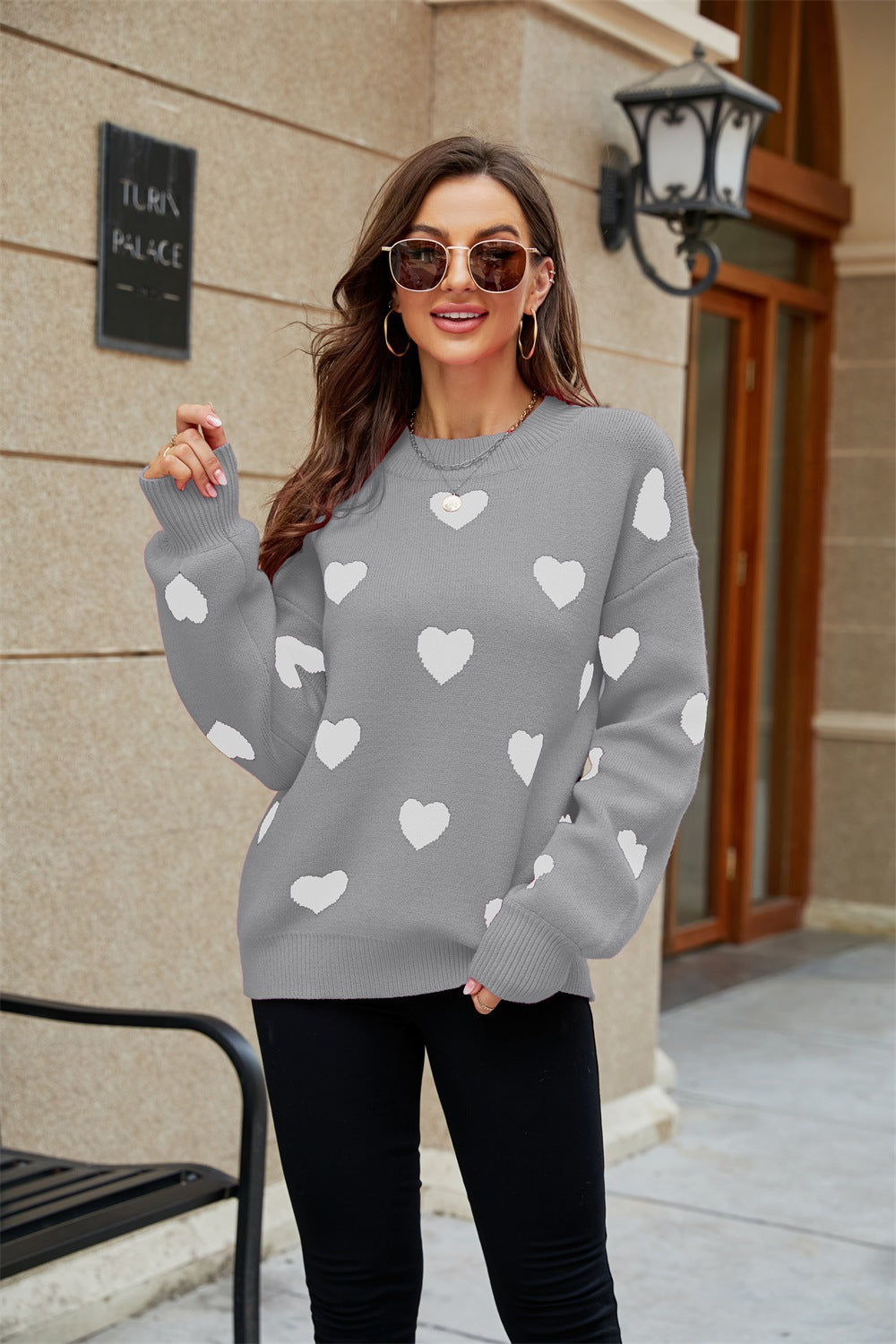 Winter Valentine’s Love Pullover – Women’s Loose Fit Sweater