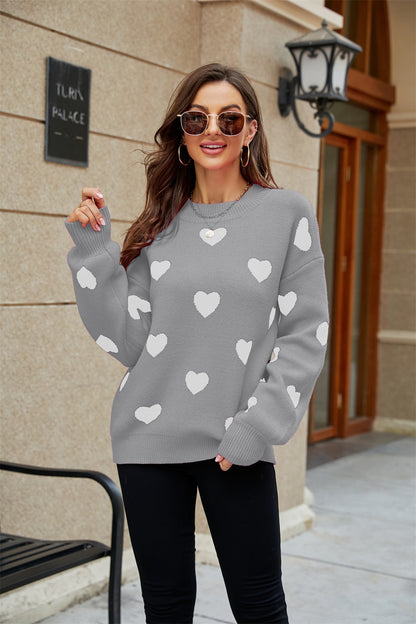 Winter Valentine’s Love Pullover – Women’s Loose Fit Sweater