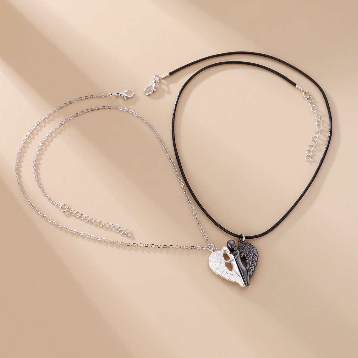 💞 Magnet Angel & Devil Wings Love Pendant Necklace