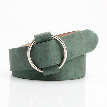 Women's Belt Round Buckle Needle