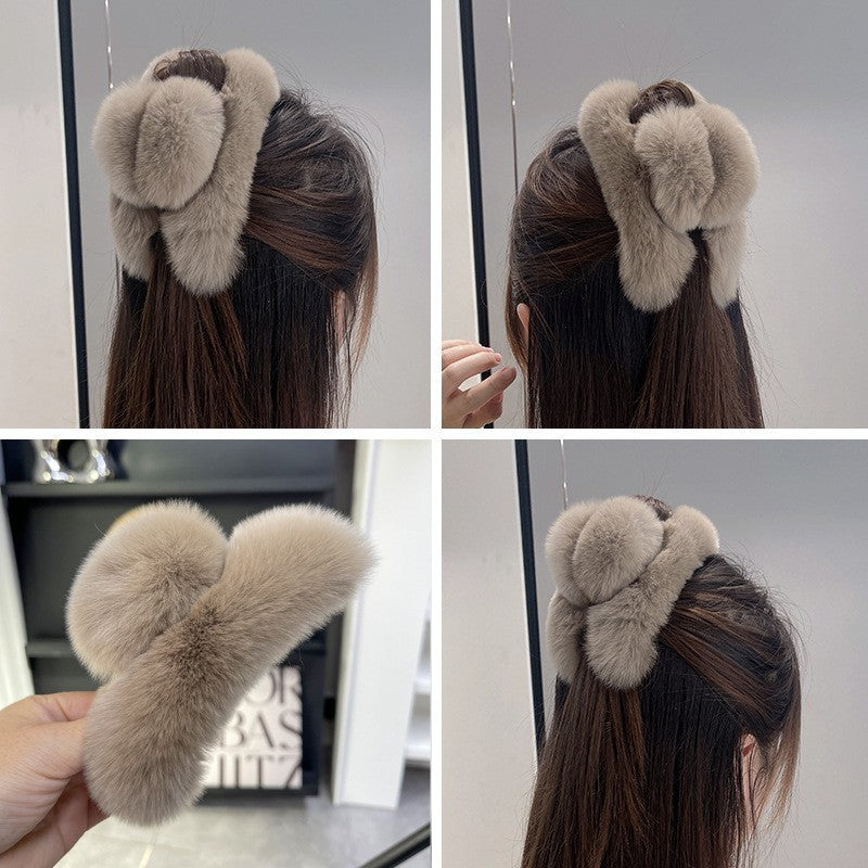 Rabbit Fur Hair Clip – Hannah's Shop