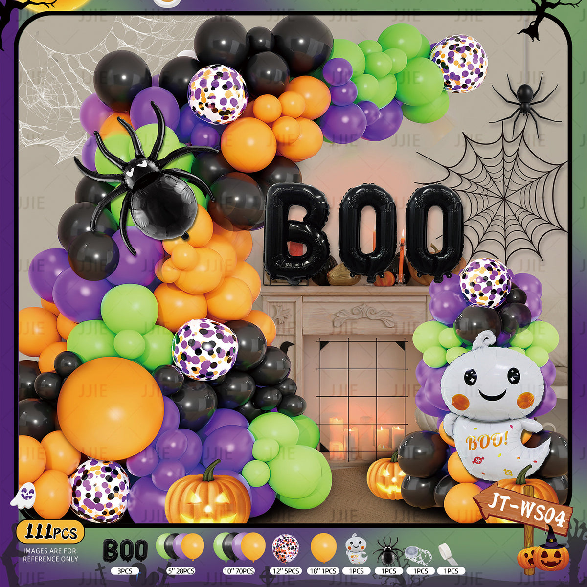 🎃 Halloween Balloon Arch Decoration Kit