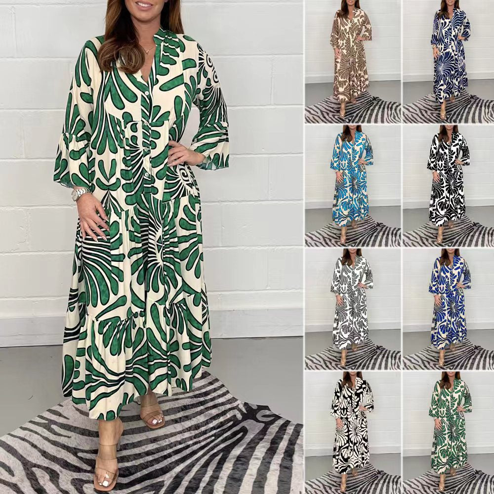 Autumn / Winter Printed Loose Casual Dress