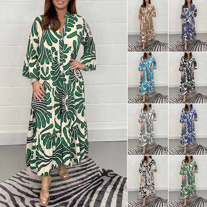 Autumn / Winter Printed Loose Casual Dress