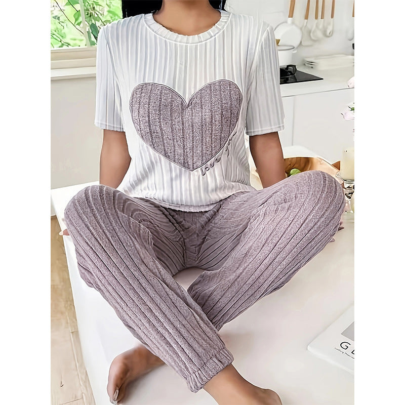 Women’s Summer / Autumn “Sweet Heart” Pajama Set