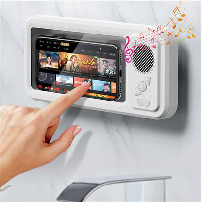 Waterproof Bathroom Phone Box with Bluetooth Speaker & Touch Screen Holder