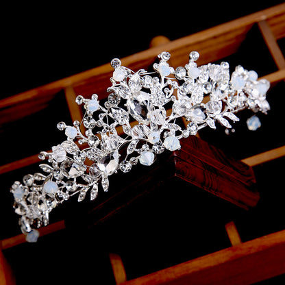 Luxury European-style crown headband with sparkling rhinestones