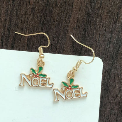 Christmas-themed alloy earrings