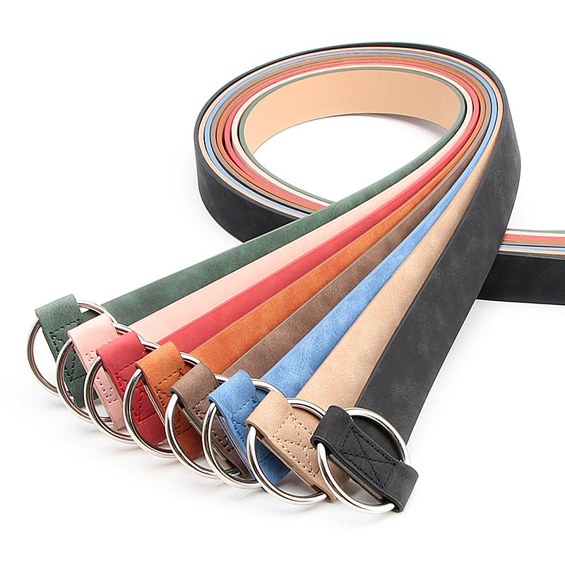 Women's Belt Round Buckle Needle