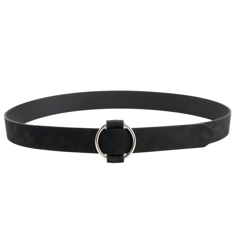Women's Belt Round Buckle Needle