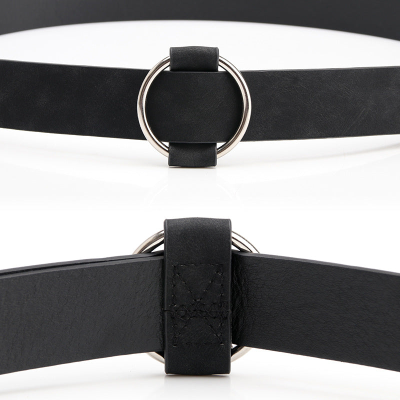 Women's Belt Round Buckle Needle