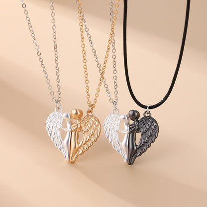 💞 Magnet Angel & Devil Wings Love Pendant Necklace