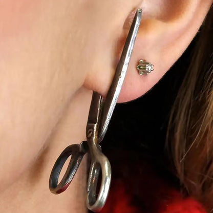 Retro scissor earrings