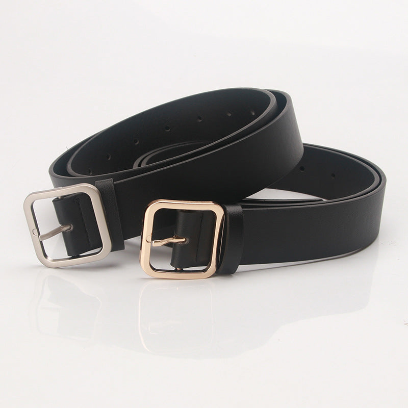 Fashion belt with square buckle