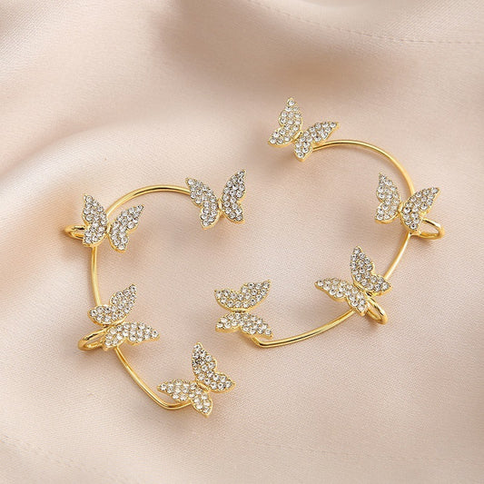 Women’s Fairy Butterfly Zircon Ear Cuff – Non‑Pierced Clip Earrings