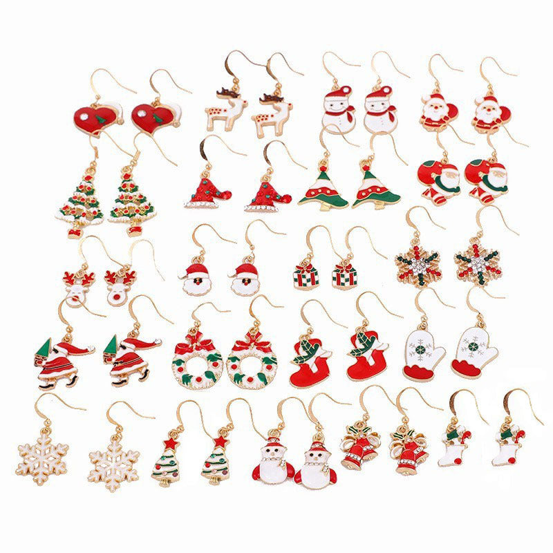 Christmas-themed alloy earrings
