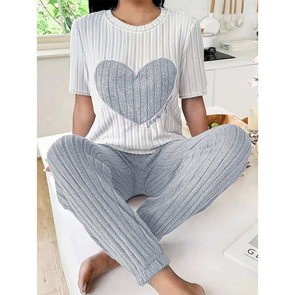 Women’s Summer / Autumn “Sweet Heart” Pajama Set