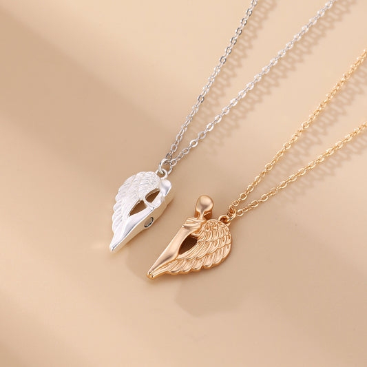 💞 Magnet Angel & Devil Wings Love Pendant Necklace