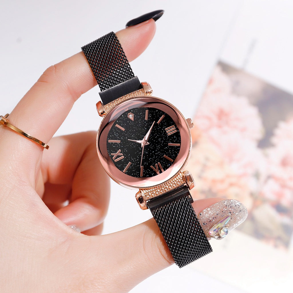 Montre femme Magnet Starry Sky à cadran romain – Bracelet magnétique milanais