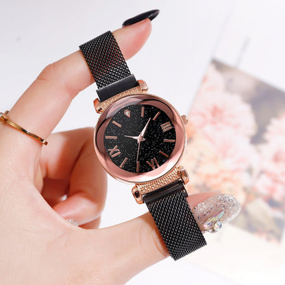 Montre femme Magnet Starry Sky à cadran romain – Bracelet magnétique milanais
