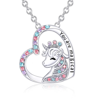 Unicorn necklace & earrings set for kids