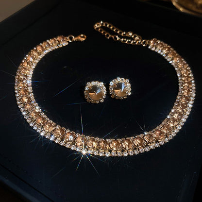 Elegant Diamond Tassel Jewelry Set