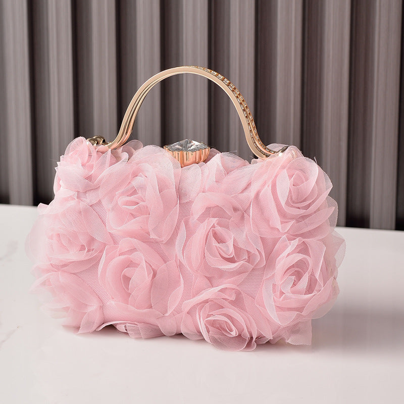 Luxuriöse Abendtasche mit Blumenmuster – Braut- und Party-Stil