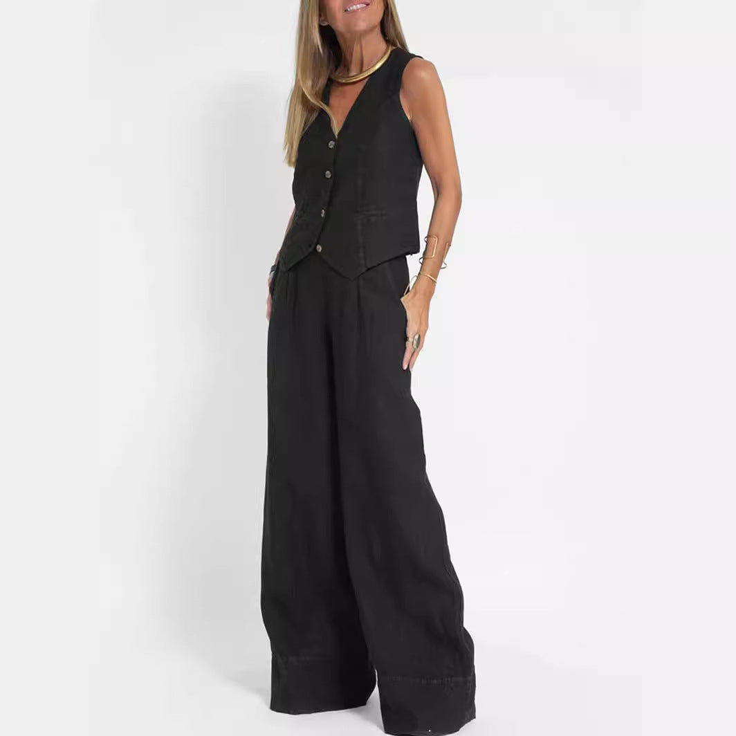 🌿Women's Cotton Linen Vest & Trousers Two-Piece Set 🎀