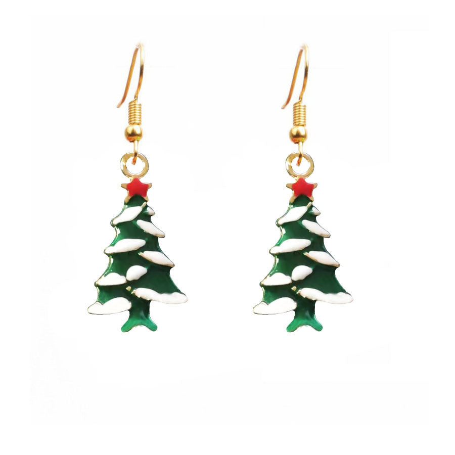 Christmas-themed alloy earrings