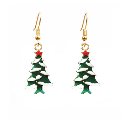 Christmas-themed alloy earrings