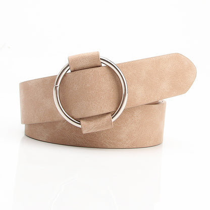 Women's Belt Round Buckle Needle