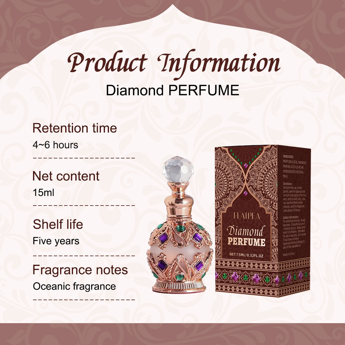 Non‑Alcoholic Perfume – Fresh Floral Fruit Essential Oil, Long‑Lasting